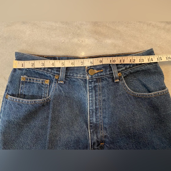 Eddie Bauer Heavyweight Blue Cotton Denim Straight Leg High Waist Jeans Size 12P - Picture 11 of 12
